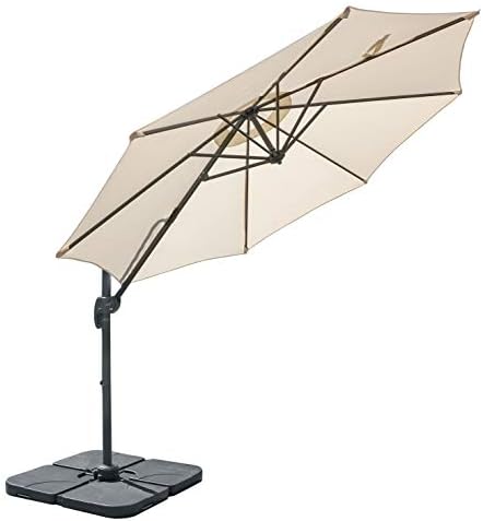 Jarder Milan Parasol Set - 3m - Aluminium Cantilever Garden Parasols with Base & Cover | 360° Rotation