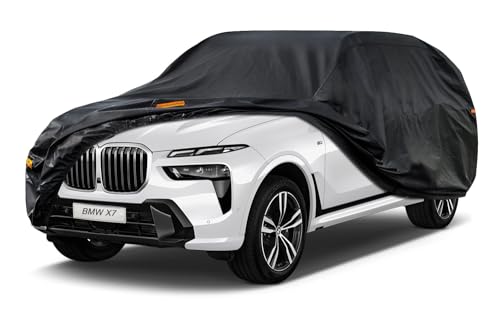 Image of Kayme 7 Layers SUV Car Cover Custom Fit for BMW X7 (2018-2025) Waterproof All Weather for Automobiles, Outdoor Full Cover Rain Sun UV Protection.Black