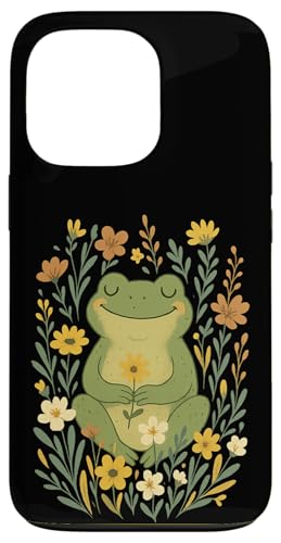 Smiling Frog Flowers Digital Art X}zP[X iPhone 13 Pro p