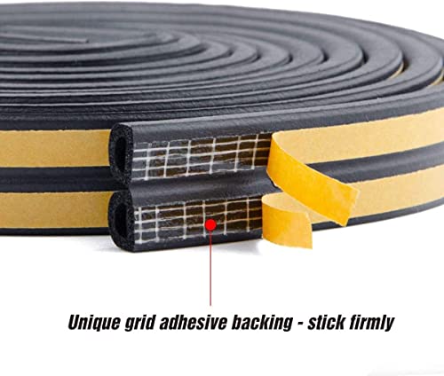 Dichtungsband für Türen Fenster Selbstklebendes Schaumstoffband Türdichtung Fenster, für Anti-Kollision/Schalldichter/Wasserdichter/Staubdicht (6M-Schwarz)
