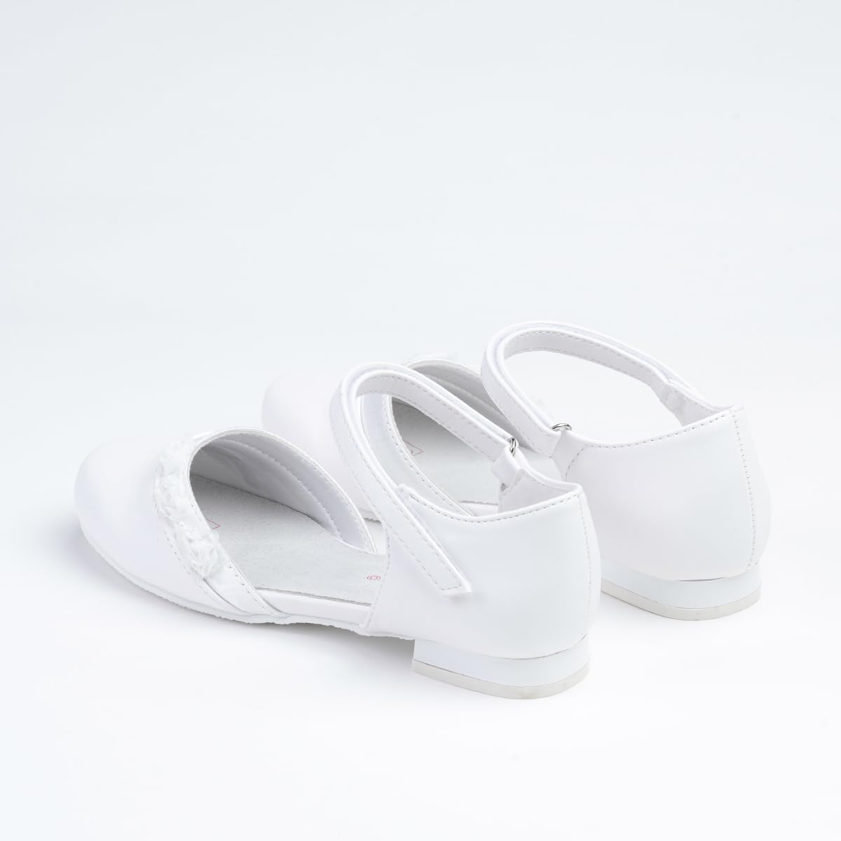WK Mädchen Klettverschluss Halbschuhe mit Lederinnensohle | Kommunion | Elegant | Für eine kleine Prinzessin |