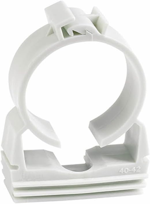 Index Multipurpose Nylon Pipe Clip AB-Mug with Gas Nails, UV Resistant to PVC Pipe, Steel Pipe, Copper Pipe, White, 8 Pieces, White, LSABMUG15