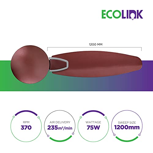 Image of EcoLink Petal Premium Ceiling Fan - 1200MM (Carnation Rose) standard