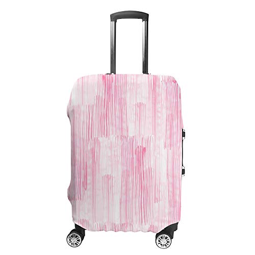 Housse de transport pour valise rose à rayures pour voyager avec style et protéger son bagage