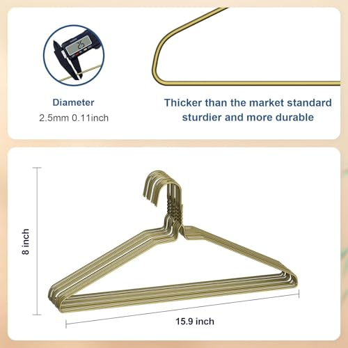 Drahtbügel, Metalldraht, Kleiderbügel, Großpackung für Mäntel, platzsparende Metallbügel, rutschfest, 40,6 cm, 12 Gauge, ultradünn… – Ansicht 2