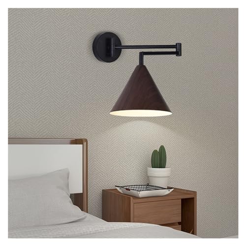 Lámpara de pared de madera para lectura ajustable, aplique moderno e ideal para el dormitorio 5