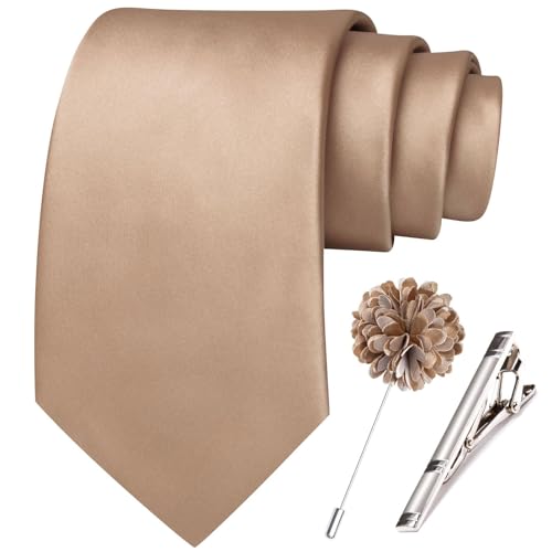 Image of Hi-Tie Men's Extra Long Solid Satin Tie Set 63 Inch /70 Inch Formal Necktie