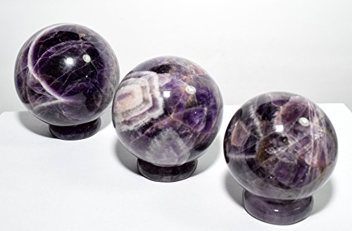 35Mm Natural Dream Amethyst Quartz Stand For Spheres/Eggs Polished Worry Stone Crystal Mineral Specimen Purple Gemstone Stand From India - 2Pcs #TOP5