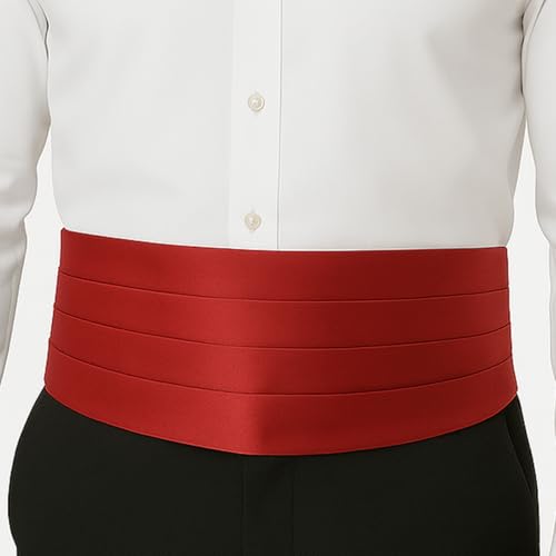 Image of TIE STUDIO Men's cummerbund, pocket square bowtie combo | micro | Superior finishing | Packaging - White Box | Size - adjustable & standard | pack of 3 |