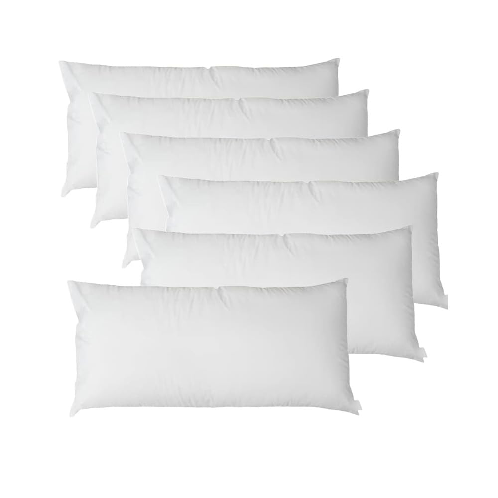 PLUS HOME Pack de 6 Unidad Relleno de Cojin o Almohada Antialergico Fibras Suaves y Ligeras 40 X 150 Cm
