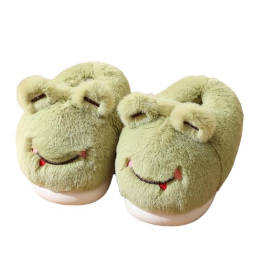 Women's cute frog, rabbit, tiger adult shoes Funny gift Plush cartoon indoor and outdoor Soft and comfortable winter home memory foam sole