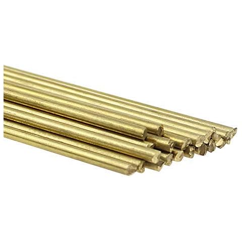 YPLonon 20PCS Brass Welding Brazing Rods T2 Copper Soldering Wires Low Temperature Melting Point Phosphor Brass Welding Rod 2mm x 250mm Flux Sticks for Repair Welding Brazing Cover