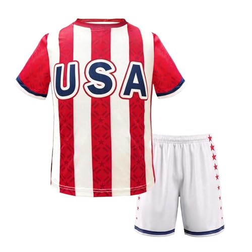 Image of USA United States Kids Boys Youth Sports Soccer Football Kit Jersey Shirt Shorts Set