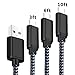 Galaxy S10 Charger, Power-7 USB A to USB C Cable, (3-Pack, 3FT+6FT+10FT) Nylon Braided USB Type C Fast Charger Cable Compatible with Samsung Galaxy S10 S10e S9 S8 Plus Note 9 8, LG V40 G8, Pixel 3 2