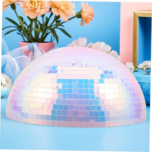NUOBESTY bola de disco reflectante hemisférica de 20cm con material de espuma y plástico, decorativa versátil para escenario y fiesta musical, adorno moderno de los 70s para bodas miniatura 4