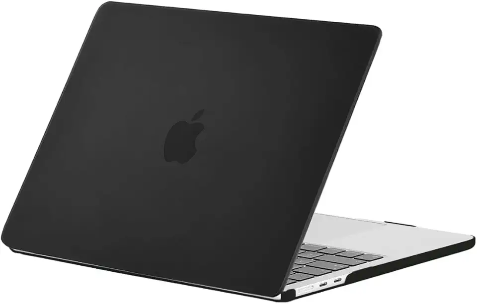 Capa de proteção para Macbook Air de 15 polegadas, modelos chip M4, M3 e M2, A3241, A3114 e A2941 (Preto Fosco)