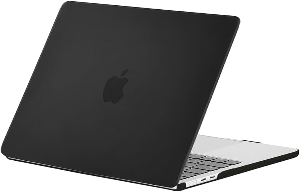 Capa de proteção para Macbook Air de 15 polegadas, modelos chip M4, M3 e M2, A3241, A3114 e A2941 (Preto Fosco)