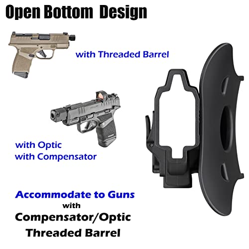 Hellcat 9Mm Holster For Springfield Hellcat Micro-Compact, Hellcat With Optic, Owb Paddle Holster, Outside Waistband Gun Holster, 360° Adjustable Cant, Open Carry Belt Holster - Right Handed #TOP1