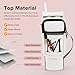 heweiautobsr 40 oz Initial Stanley Cup Holder with Adjustable Shoulder & Handheld Strap and Phone Pocket, Insulated Neoprene, White