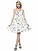 Maggie Tang Women's 1950s Vintage Rockabilly Dress Size L Color White Cherry