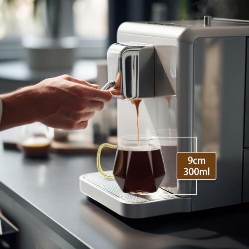 ANZHAN Kaffeegläser 300ml 2er Set aus Borosilikatglas-Hitzebeständig mit Henkel Diamant-Design, ideal für Latte Macchiato, Espresso… – Ansicht 5