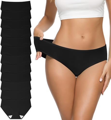 Image of Eiggam Women's Cotton Bikini Panties,High-Cut Full Coverage Stretch Cool Underwear for Women