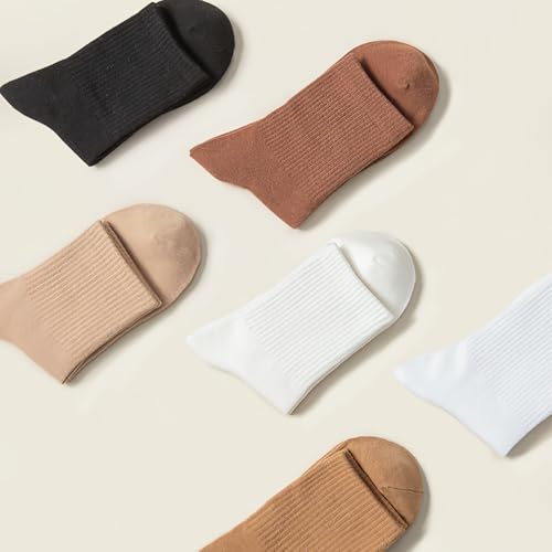 2 Pairs Men's Solid Crew Socks Casual Socks Crew Knit Socks Size 8-132