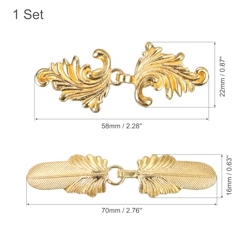 Image of uxcell Vintage Sweater Clips, Cape Cloak Clasp Retro Cardigan Clips Shawl Collar Clasp Dress Shirt Brooch Clip