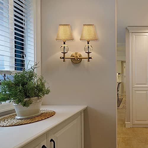 Alucset Double Mesh Small Lamp Shade Clip On Bulb Set Of 2 For Candelabra Bulbs, Barrel Fabric Lampshade For Table Chandelier Wall Lamp 4X7X6 Inch, 2 Pcs Pack (Brown) #TOP7