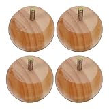 PRETYZOOM Legno Massello Gambe Rotonde 4 Pezzi per Mobili