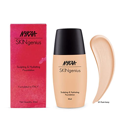 Image of Nykaa SKINgenius Sculpting & Hydrating Foundation - Pure Ivory 01