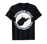 West Virginia Pride State Map Pepperoni Rolls T-Shirt