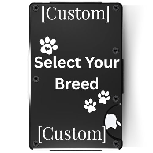 Custom Dog Wallet – Choose Dog Breed & Color – RFID Minimalist Wallet for Men – Gift for Dog Dad – Personalized Slim Metal Card Holder (Obsidian Black)2