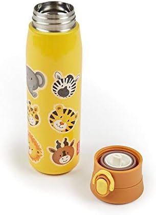 SIGIKID Bidon izolowany ze stali nierdzewnej Zoo 420 ml, do przedszkola, szkoły i na wycieczki, nie zawiera BPA, zalecany od 36 miesięcy, kolor żółty, 25095