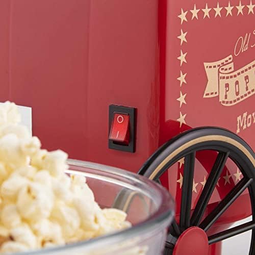 Lewis's Fairground Popcorn Maker - Hot Air Popcorn Making Machine - Electric Air-Popping with Hot Air Circulation, Homemade Healthy Snacks, Popcorn Machine, Carnival Popcorn Maker