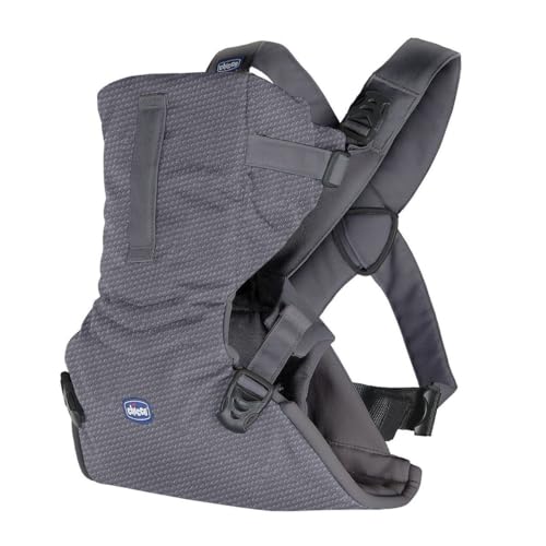 Chicco EasyFit Portabebés Ergonómico de 0 Meses a 9 kg, Mochila Bebé Fácil de Usar para Llevar el Bebé Mirando hacia los Padres, Mochila Portabebés con Sujeción para Cabeza y Cuello, Gris (Moon Grey)
