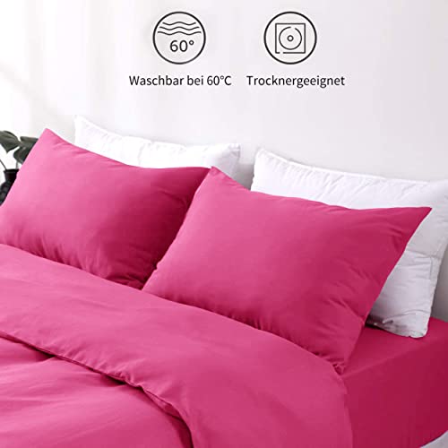 Hafaa Pillow Cases 2 Pack Brushed Microfiber Plain Pink Pillow Cases with Envelop Closure - Image 4