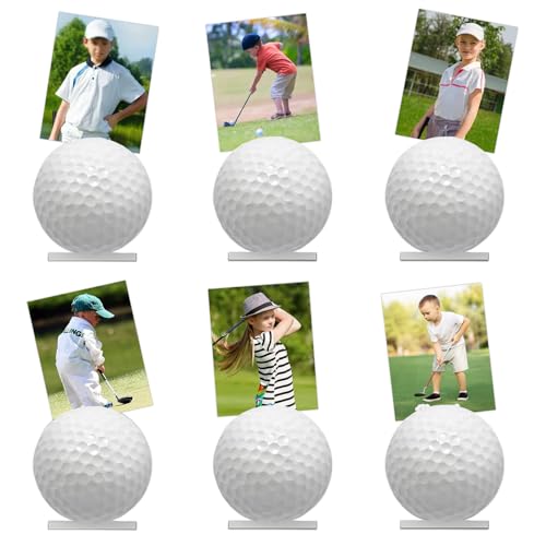 Habdjilty 16Pcs Golf Photo Stand Golf Party Decorations Table Number Card Place Holder Sticky Note Holder Hole In One Table Centerpieces Hole In One Birthday Party Supplies