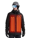 Venustas Men's Heated 3L Ski Insulated Jacket with 12V Battery, Waterproof, Windproof,Breathable,...