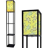 Robots mannequins Dolls Artificial Intelligence hinged Standing Lamp with Shelves Flaxen Fabric...