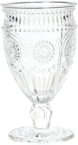 Weddingstar Vintage Inspired Pressed Glass Goblet, Clear