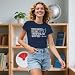 COMIZI Womens Math Teacher Shirt Teaching Letter Print Tshirt Math Teacher Life Tee Tops Blue