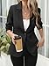 ELLEVEN Blazers for Women Business Casual Work Office Long Sleeve Lightweight Button Pockets Notched Lapel Collar Slim Fit Professional Suit Jacket Coat Outfits Padded Shoulder Black Large