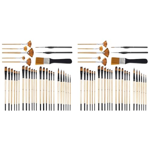 Pinceaux pour peinture acrylique fine, kit de brosses nylon avec pointe filbert et angle