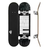 Enuff Throwback 21,6 x 81,6 cm, nero – Skateboard completo – tavola in acero a 7 strati e componenti di alta qualità: camion Decade Pro, ruote XX da 53 mm, cuscinetti ABEC-7 cromati, nastro