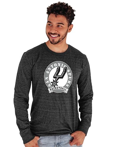 San Antonio Spurs NBA Officially Licensed Tri-Blend Long Sleeve T-Shirt Black, Medium