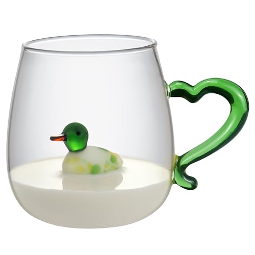 Taza de café 3D con diseño de animales, 400 ml, con asa de borosi...