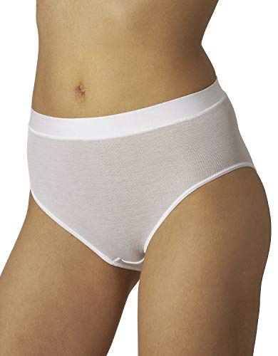 VAJOLET Selina Slip Donna 100% Cotone Filo di Scozia Senza Cucitura SN1036 Bianco E Nero (Bianco, 3 S IT Donna)