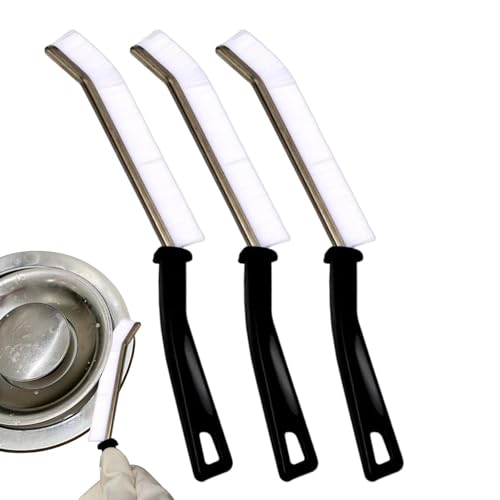Cepillo de limpieza manual para espacios estrechos, juego de 3 limpiadores profundos Groove con mango ergonómico no antideslizante | Herramienta de limpieza multifuncional,