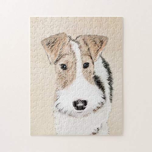 CICIDI Wire-Fox-Terrier-Gemälde – niedliches originelles Hunde-Kunst-Puzzle, 1000 Teile für Erwachsene, Unterhaltung…